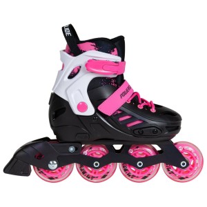 Powerslide Khaan Junior SQD adj. Inline Skates Kinder Schwarz Weiß Rosa | KNO-561839