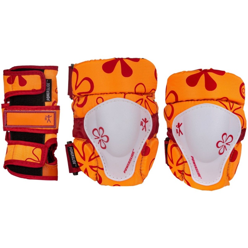 Powerslide 3 Pack Schutz Kinder Orange Weiß | FRK-781653