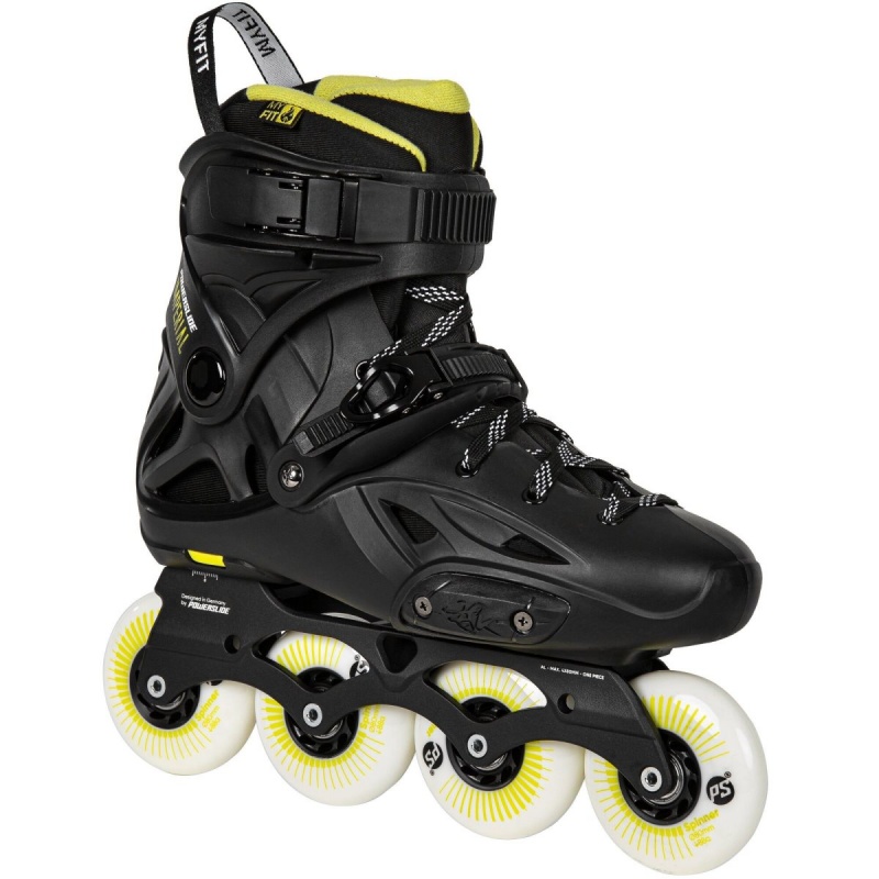 Powerslide Imperial One Yellow 80 Inline Skates Herren Schwarz Gelb | LME-624108