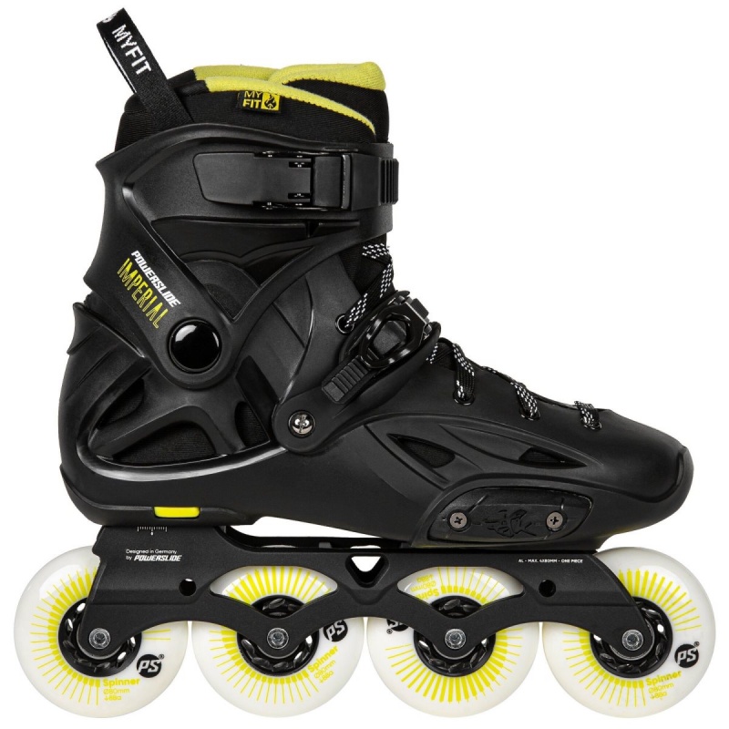 Powerslide Imperial One Yellow 80 Inline Skates Herren Schwarz Gelb | LME-624108