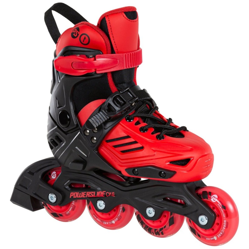 Powerslide Khaan Junior LTD adj. Inline Skates Kinder Schwarz Rot | EAW-263951