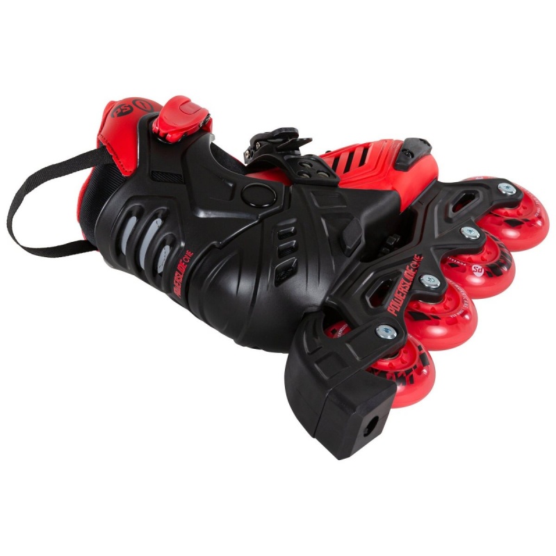 Powerslide Khaan Junior LTD adj. Inline Skates Kinder Schwarz Rot | EAW-263951