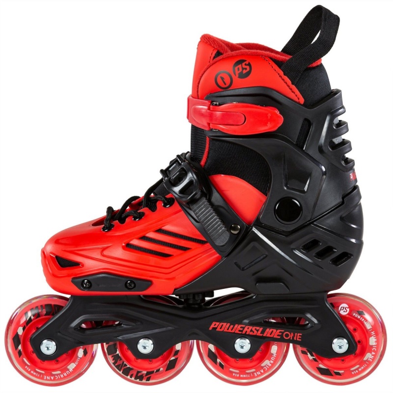 Powerslide Khaan Junior LTD adj. Inline Skates Kinder Schwarz Rot | EAW-263951