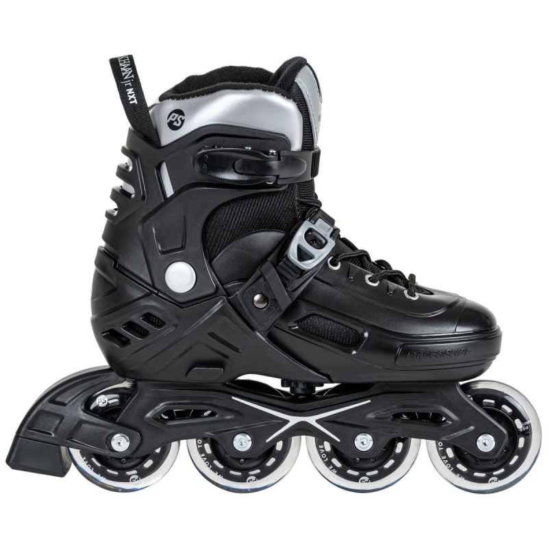 Powerslide Khaan Junior NXT adj. Inline Skates Kinder Schwarz Silber | CUS-103892