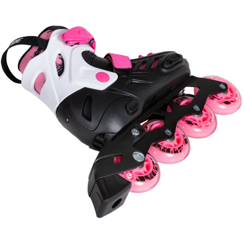 Powerslide Khaan Junior SQD adj. Inline Skates Kinder Schwarz Weiß Rosa | KNO-561839