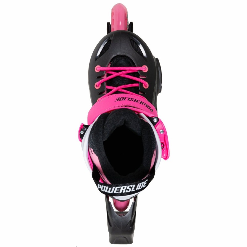 Powerslide Khaan Junior SQD adj. Inline Skates Kinder Schwarz Weiß Rosa | KNO-561839