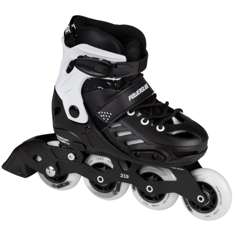 Powerslide Khaan Junior SQD adj. Inline Skates Kinder Schwarz Weiß | YFE-768294