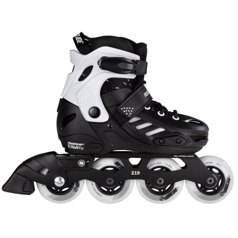 Powerslide Khaan Junior SQD adj. Inline Skates Kinder Schwarz Weiß | YFE-768294