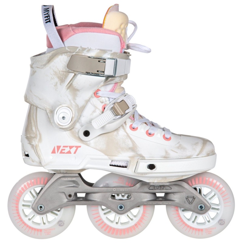 Powerslide Next Marble 100 Inline Skates Herren Weiß Rosa | NCJ-068934