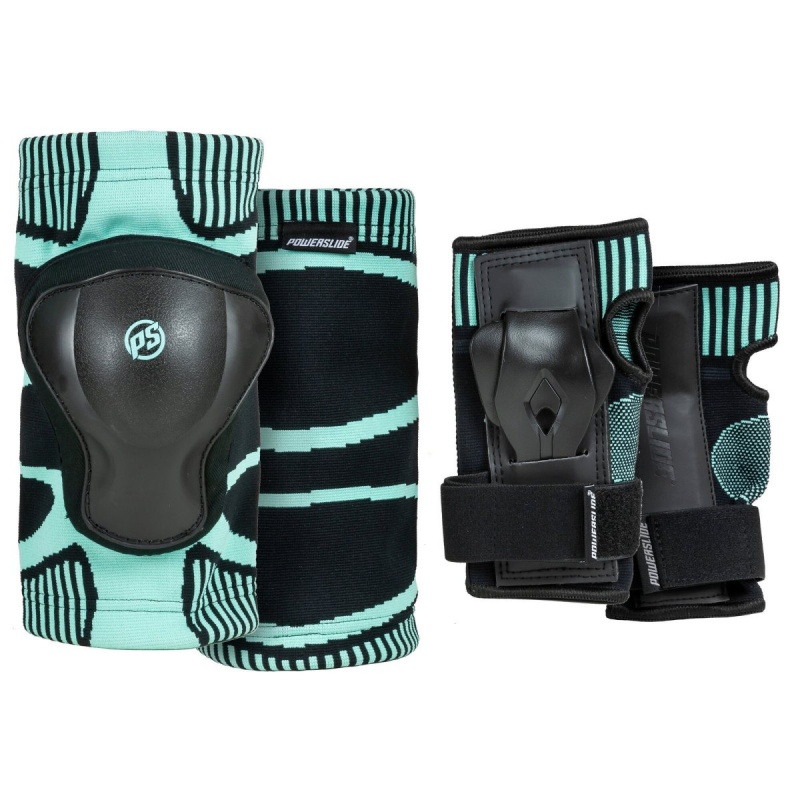 Powerslide Onesie Dual Set Schutz Herren Schwarz Türkis | FZT-401539