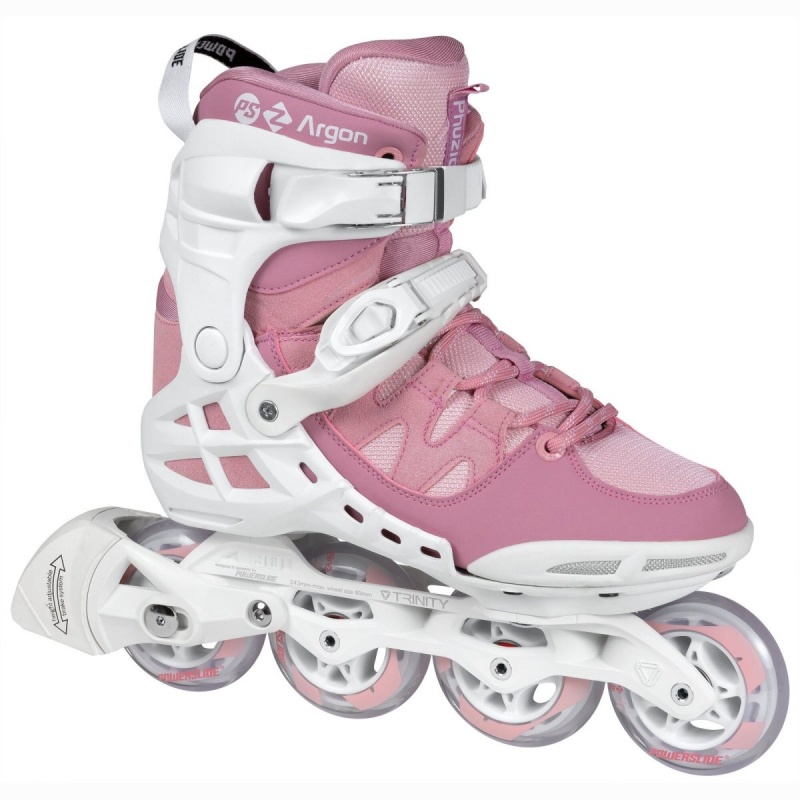 Powerslide Phuzion Argon 80 Inline Skates Damen Weiß Rosa | ZVT-031849