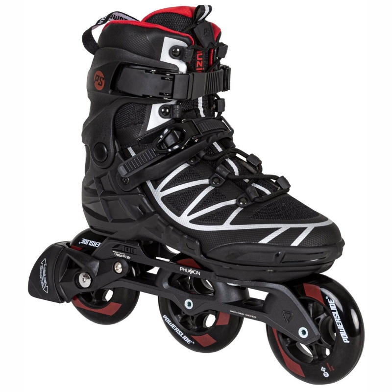 Powerslide Phuzion Argon Scarlet 100 Inline Skates Herren Schwarz Grau | VPU-416982