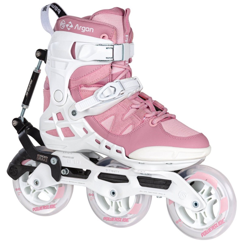 Powerslide Phuzion Argon Syncro 110 Inline Skates Damen Weiß Rosa | MXV-562380