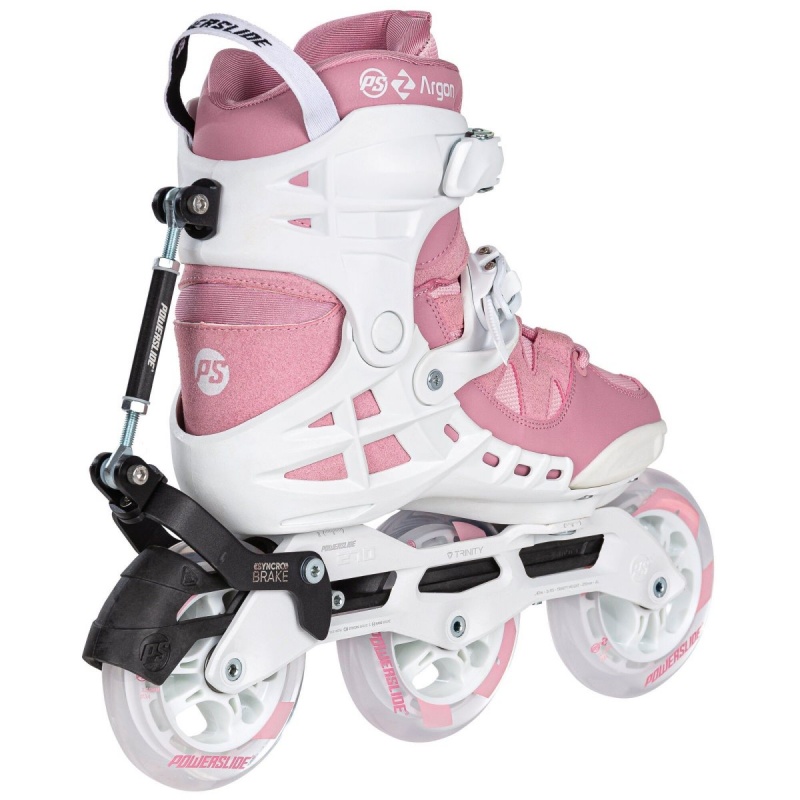 Powerslide Phuzion Argon Syncro 110 Inline Skates Damen Weiß Rosa | MXV-562380