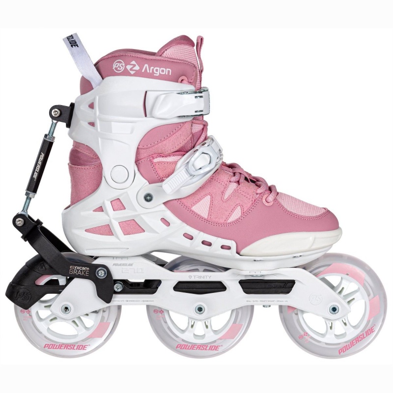 Powerslide Phuzion Argon Syncro 110 Inline Skates Damen Weiß Rosa | MXV-562380