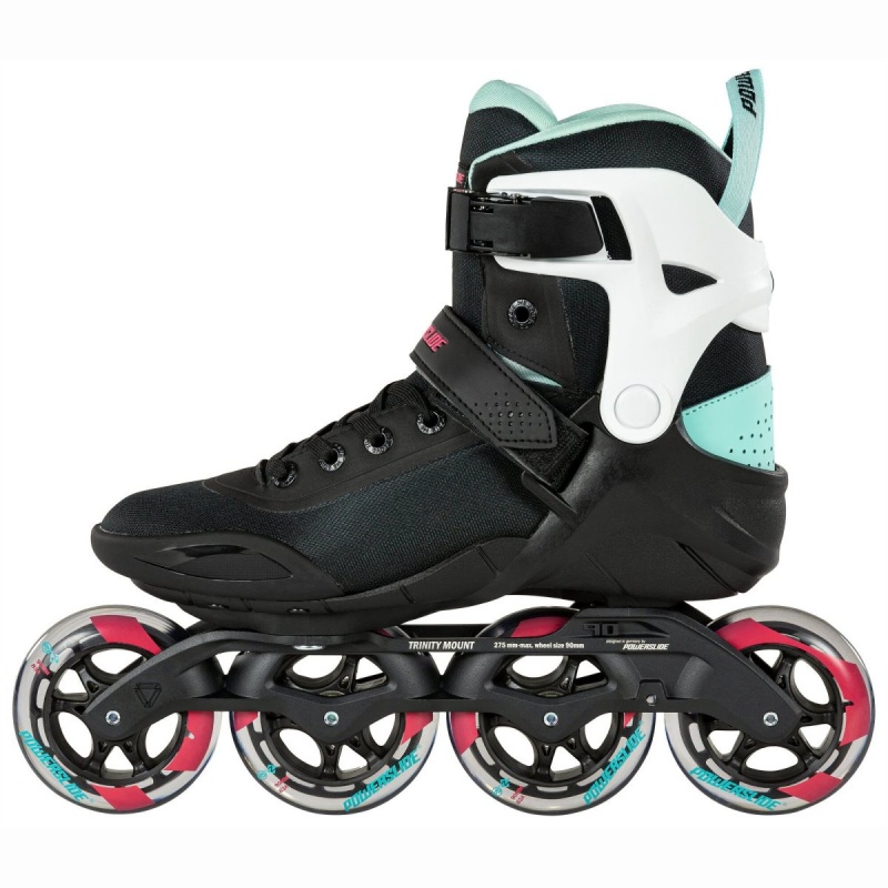 Powerslide Phuzion Radon Teal 90 Inline Skates Damen Schwarz Türkis | VZR-632059