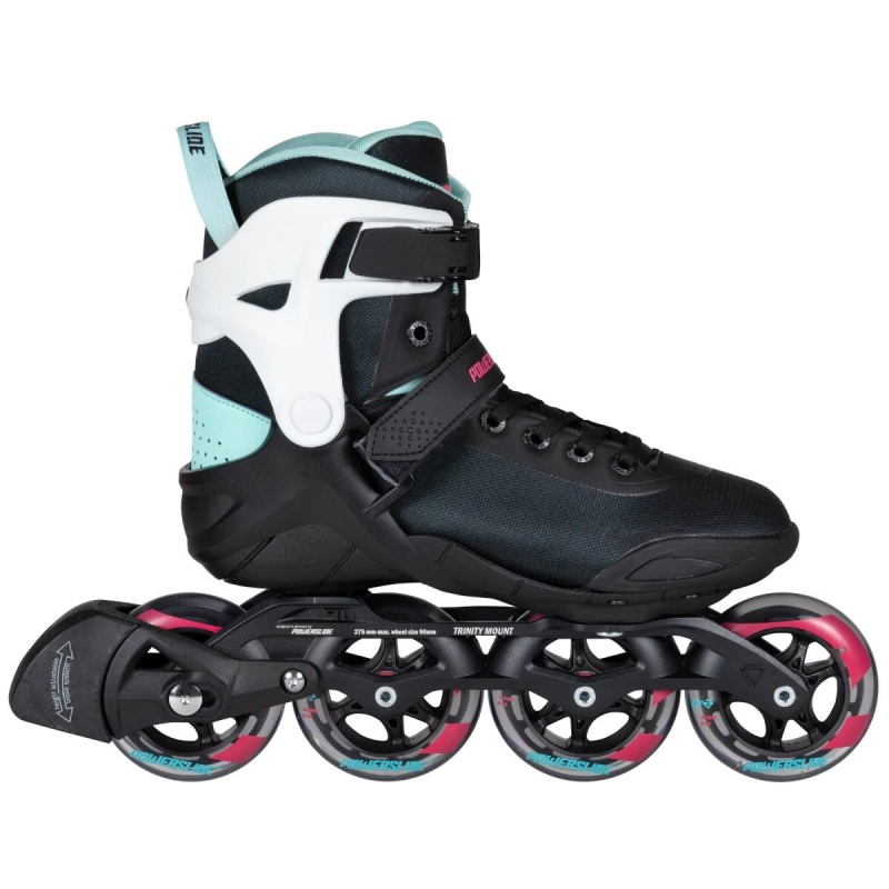 Powerslide Phuzion Radon Teal 90 Inline Skates Damen Schwarz Türkis | VZR-632059