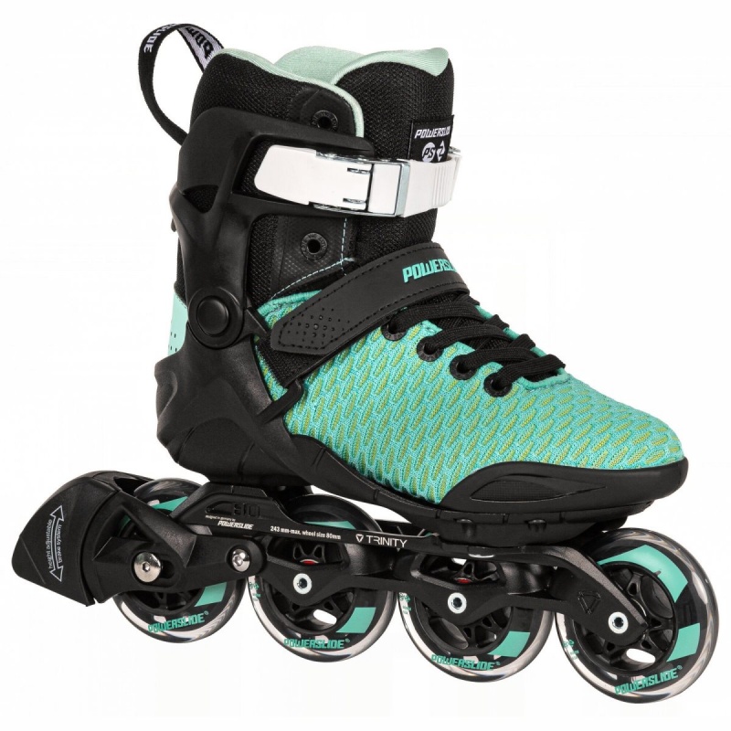 Powerslide Phuzion Xenon Arctic 80 Inline Skates Damen Schwarz Türkis | LUD-624985