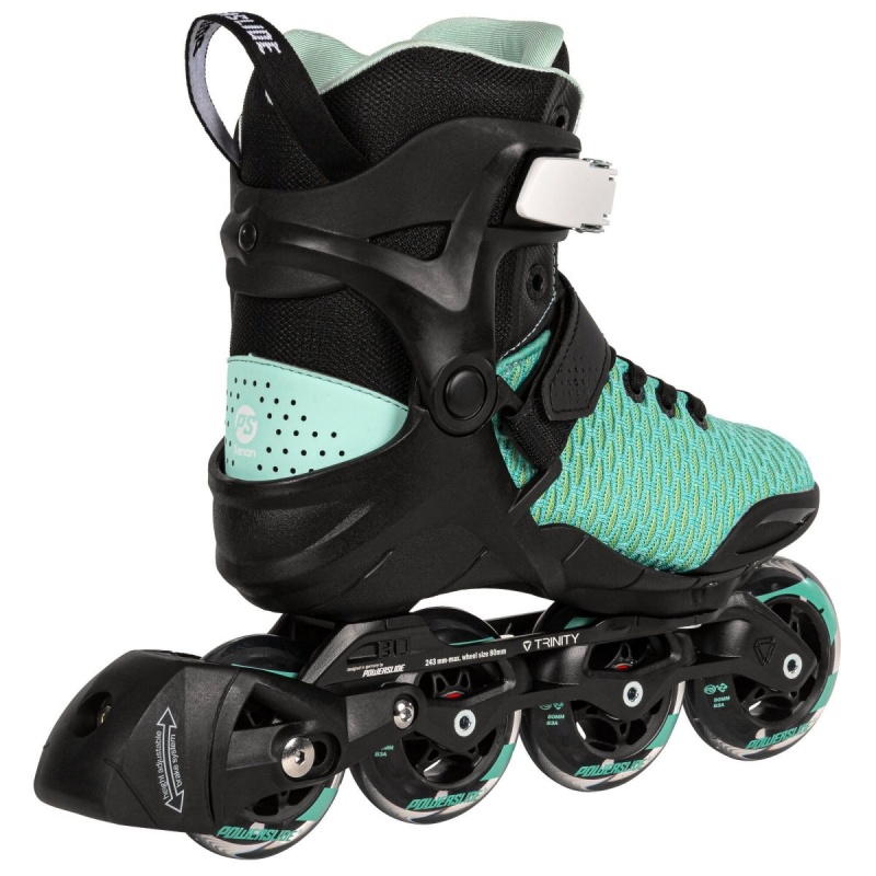 Powerslide Phuzion Xenon Arctic 80 Inline Skates Damen Schwarz Türkis | LUD-624985