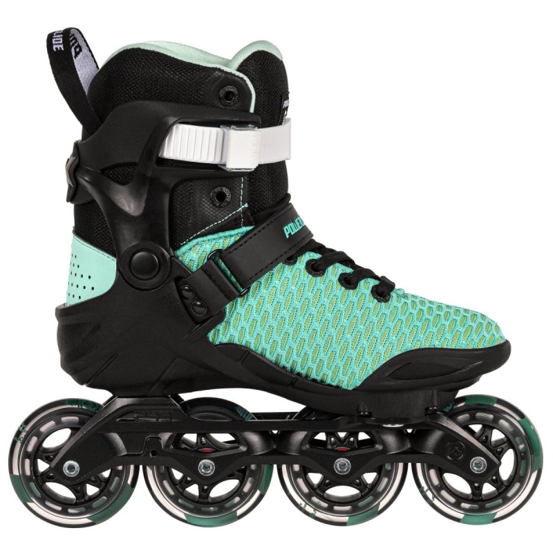 Powerslide Phuzion Xenon Arctic 80 Inline Skates Damen Schwarz Türkis | LUD-624985