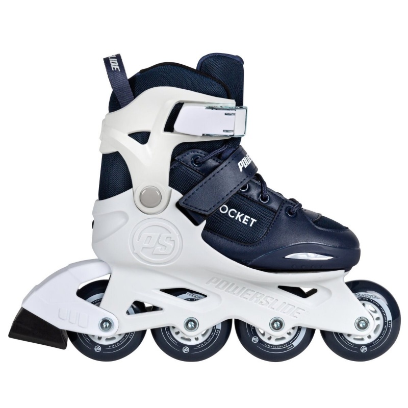 Powerslide Rocket adj. Inline Skates Kinder Weiß Navy Blau | PTK-879614