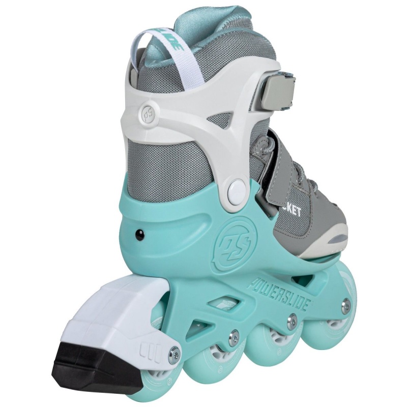 Powerslide Rocket adj. Inline Skates Kinder Grau Türkis | ZYV-724615