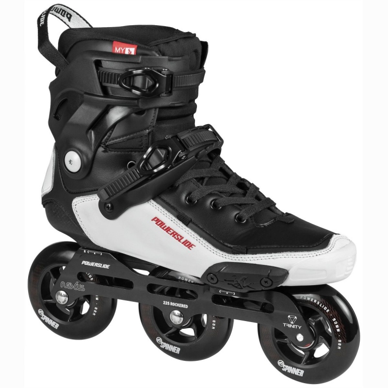 Powerslide Tau 90 Inline Skates Herren Schwarz Weiß | AOU-873415