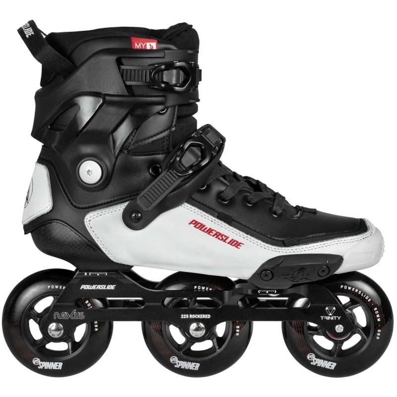 Powerslide Tau 90 Inline Skates Herren Schwarz Weiß | AOU-873415