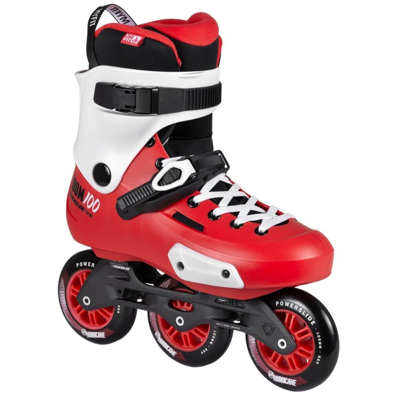 Powerslide Zoom Trinity 100 Inline Skates Herren Rot Weiß | TUZ-927134